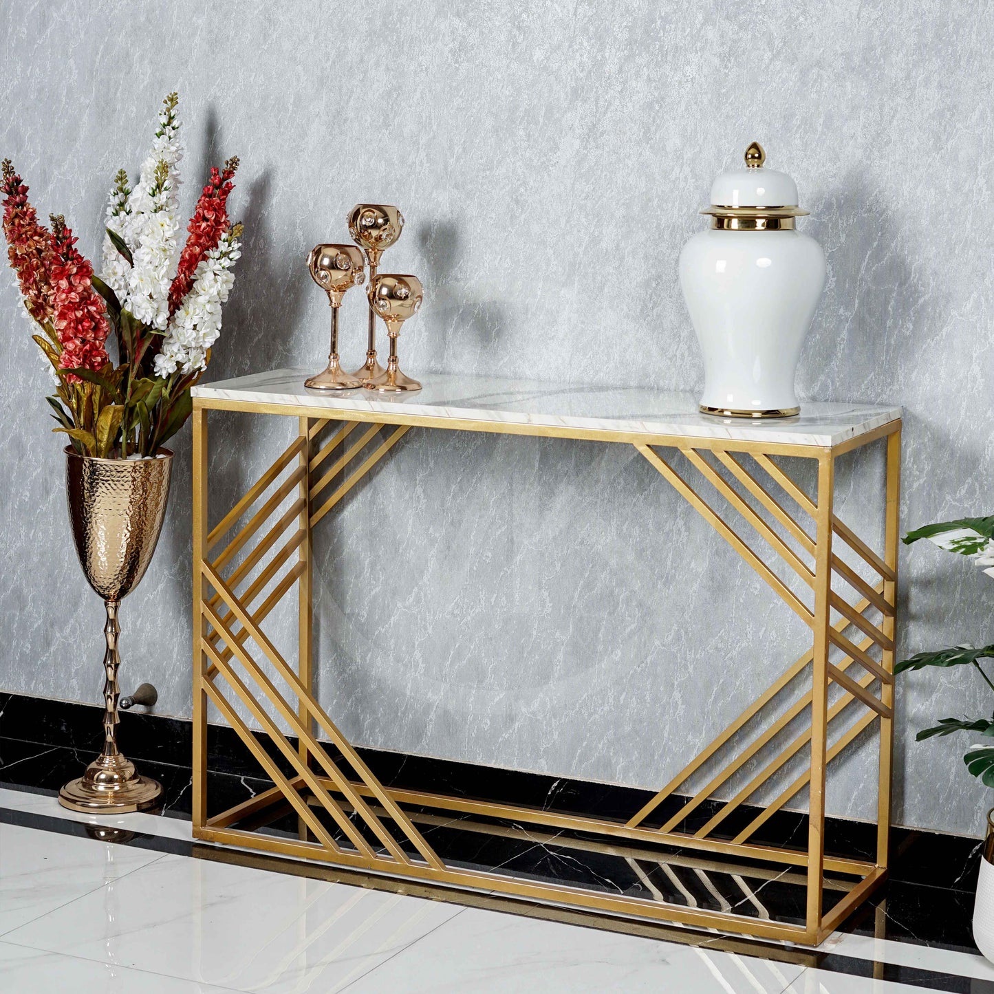Geometric console table