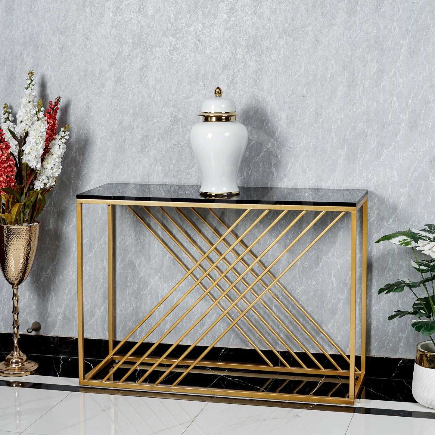 X shaped console table
