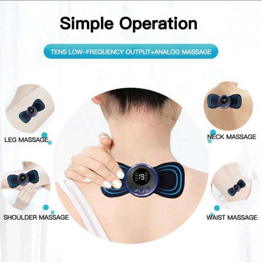 Rechargeable EMS Butterfly Massager | Mini Neck Massager | Electric Body Massager | Portable Foot Massage Mat For Pain Relief