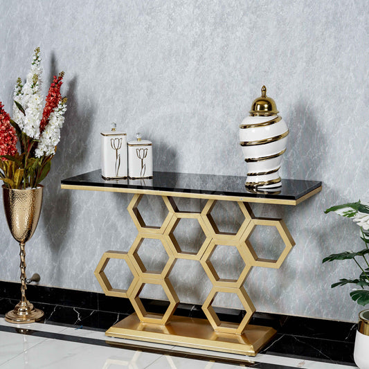 Honeycomb console table